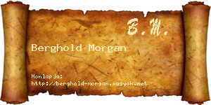 Berghold Morgan névjegykártya
